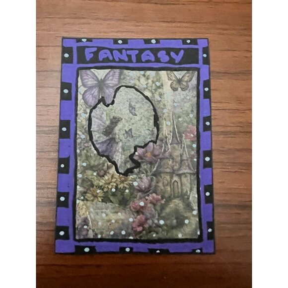 Mixed Media Collage Art Card OOAK ACEO ATC - Fairy Garden - Fantasy - Picture 1 of 1